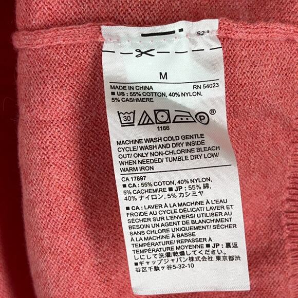 Banana Republic Womens Premium Luxe Yarn Sweater Medium Pink Scallop Crew Neck - Picture 4 of 8